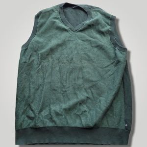 Chaps Knit Argyle Sweater Vest Men's  2XL Sleeveless Navy V-Neck Cotton Green
